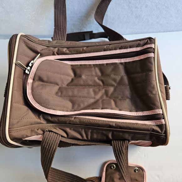 Sherpa Original Pet Carrier Small 14x9x8.5 Brown Pink Travel Bag Portable Kennel - Picture 9 of 16